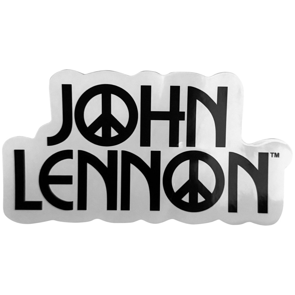 John Lennon - Peace Logo Sticker - White/Black
